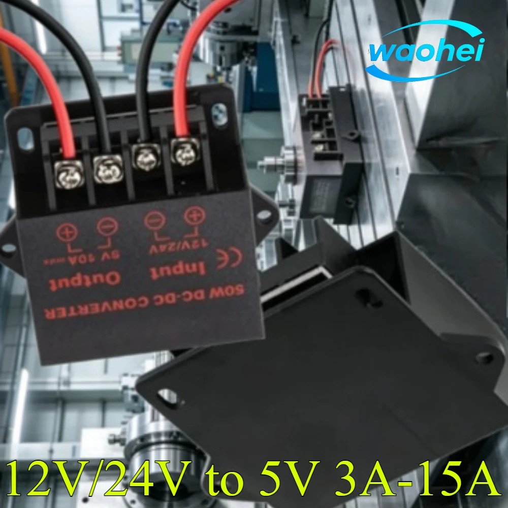 12V/24V to 5V 5A 15AMP 3A 10A 24V to 5V 12V to 5V 15A DC DC Converter Car Step Down Reducer Voltage Regulator for Car CE ROHS