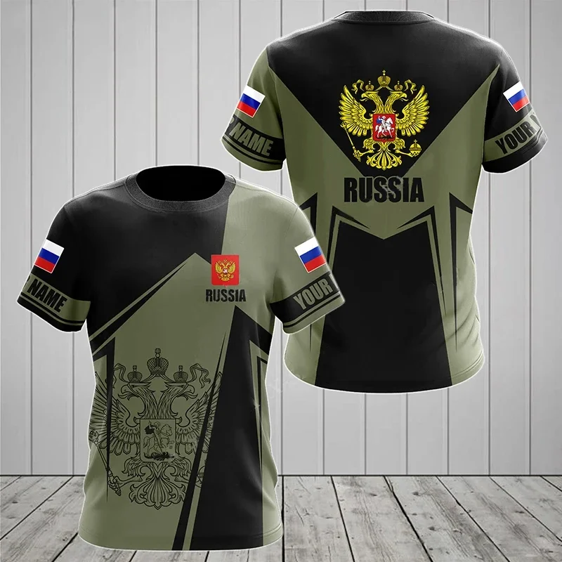 Russian National Emblem 3D Printed T Shirt For Men Clothes Fashion Russia Army Veteran T-Shirt Casual Streetwear Ropa Hombre Top