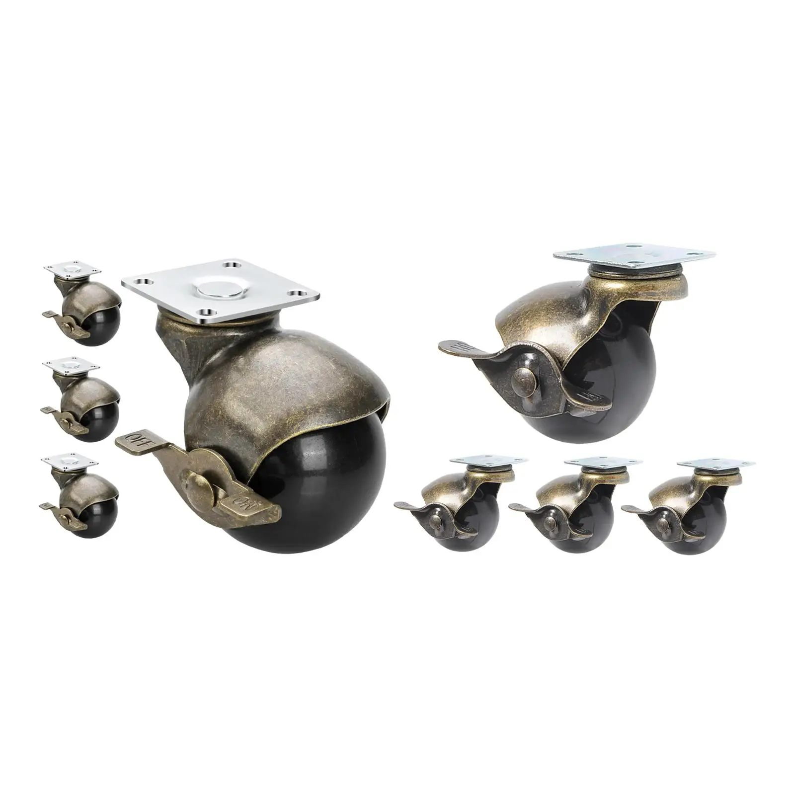 4 Stuks Bal Zwenkwielen Stevige Zware Rollen Messing Vintage Antieke Stijl Zwenkwiel Voor Bank Boekenplank Bank salontafel