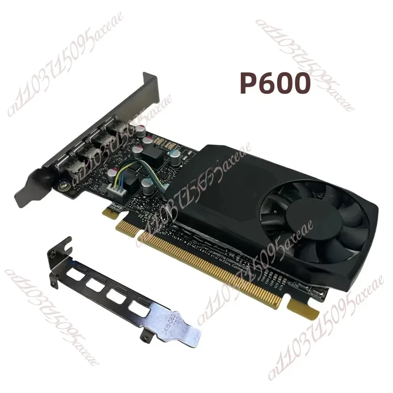 Tarjeta gráfica Original usada para NVIDIA Quadro P600, tarjeta gráfica profesional de 2GB, clip de vídeo CAD/PS DDR5 4 mini DP