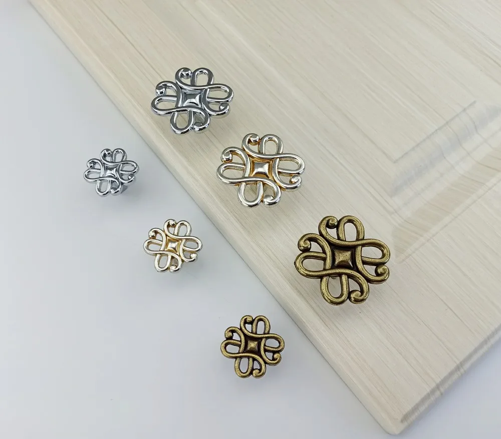 Antique Silver Bronze Chrome Knobs Furniture Hardware Handle Drawer Wardrobe Kitchen Cabinets Cupboard Dresser Door Knobs Pulls