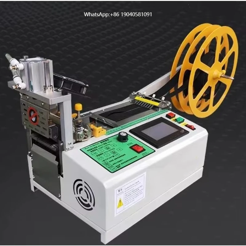 Heavy Duty Ribbon Pneumatic Power Straps Tape Fabric Webbing Zipper Hot Cutting Cutter Machine