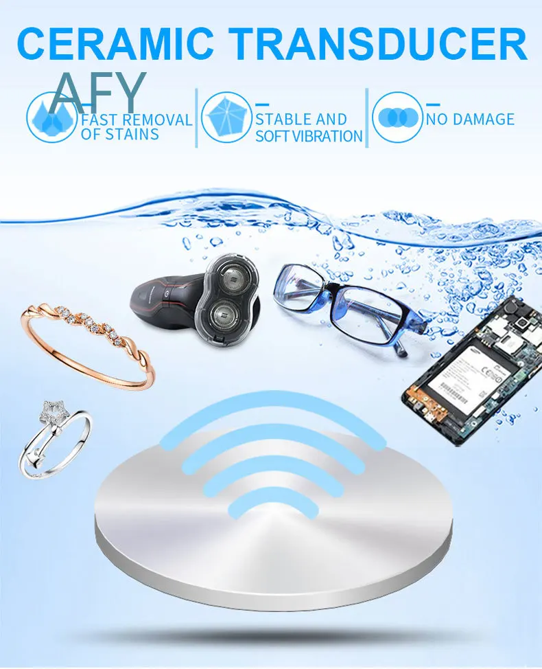 Digital Ultrasonic Cleaner for Jewelry Watches Glasses Dentures Coins Oxides Rust Oil Removal 40kHz 3L Tank Portable Lab