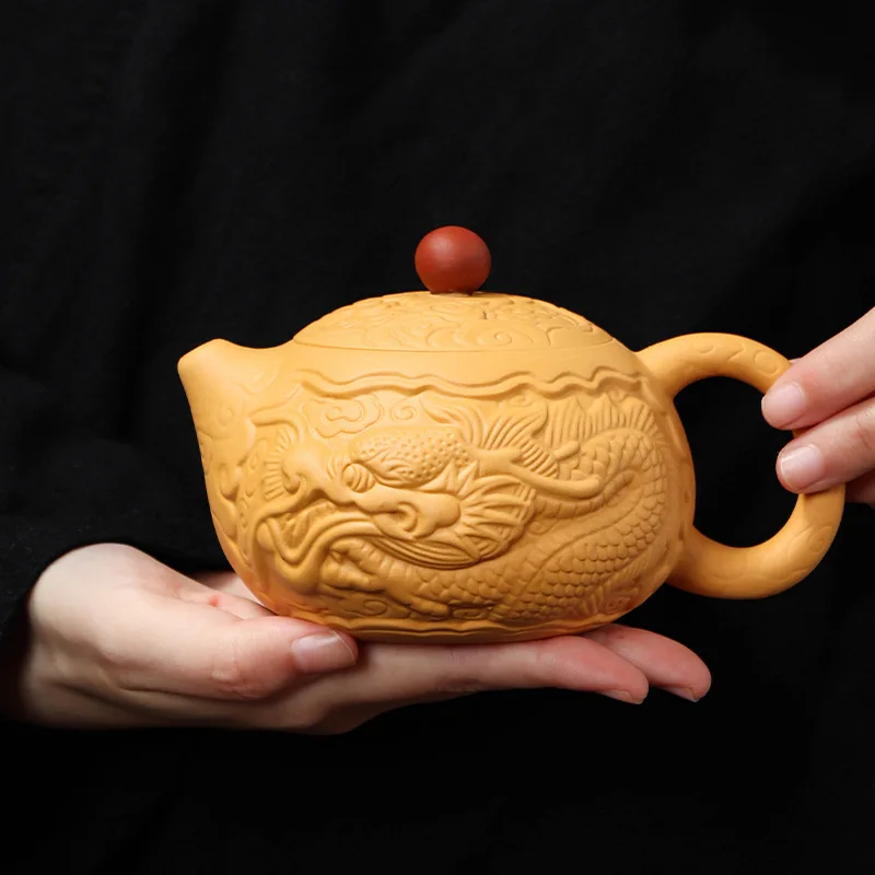 320cc High-end Yixing Purple Clay Teapots Handmade Pot Raw Ore Zhu Mud Kettle With Filter Zisha Tea Set Tea Services Gift