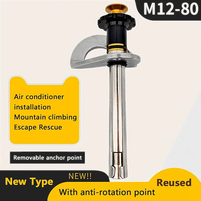 Removable Anchor Point Rock Nail M12x80 Anti-Rotation Quick Disassembly Climbing Expansion Fixer