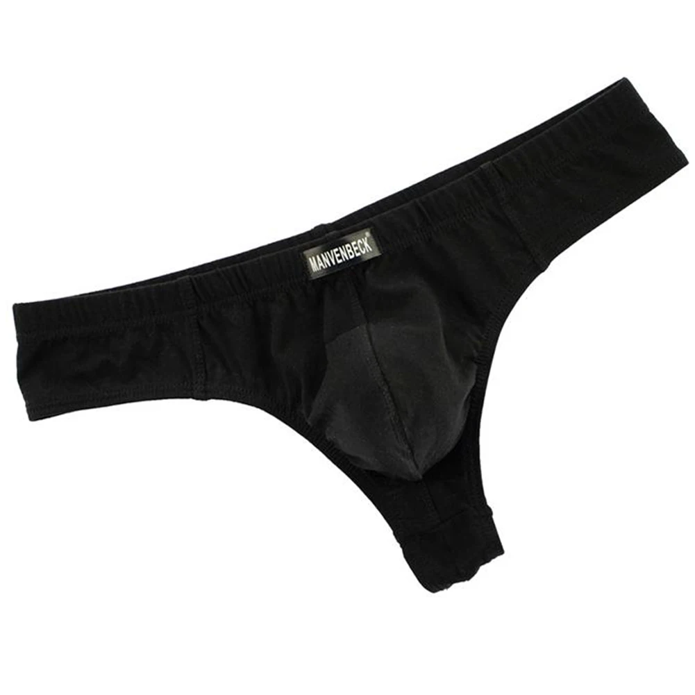 Men's Stretch Cotton Briefs with Bulge Pouch Low Waist Breathable Thong Underwear Offering Comfort and Style in All Seasons