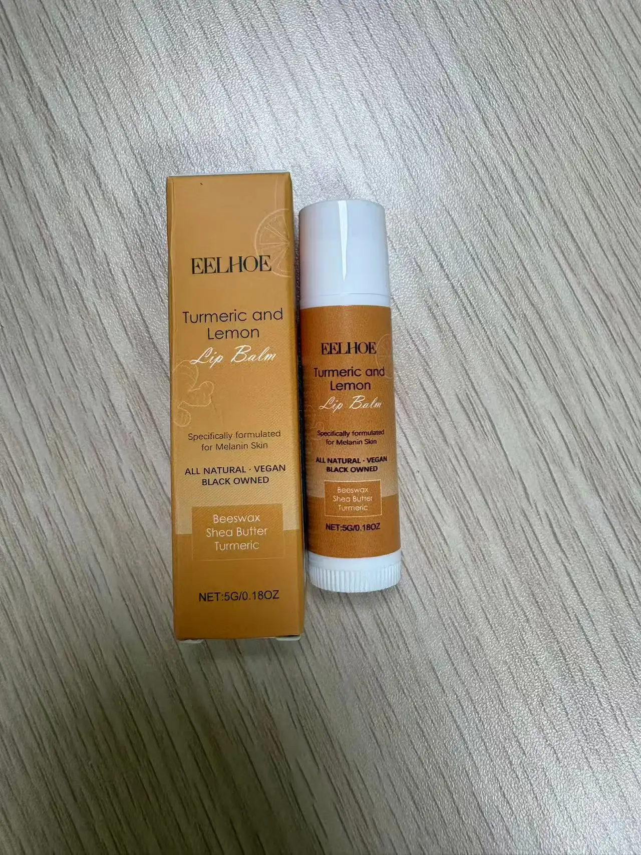 EELHOE الكركم الليمون بلسم الشفاه جميع الطبيعية نباتي ترطيب العناية بالشفاه الداكنة شمع العسل وزبدة الشيا العناية بالشفاه 5 جرام