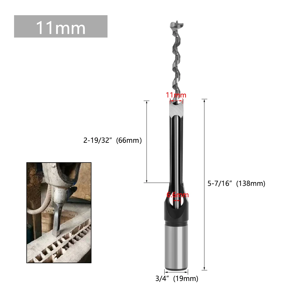 1pc HSS Spiralbohrer Quadratische Schnecke Stemmen Meißel Bohrer Set Quadratisches Loch Holzbearbeitung Bohrer Werkzeuge Kit Set Erweiterte säge BH01 – Detail 7