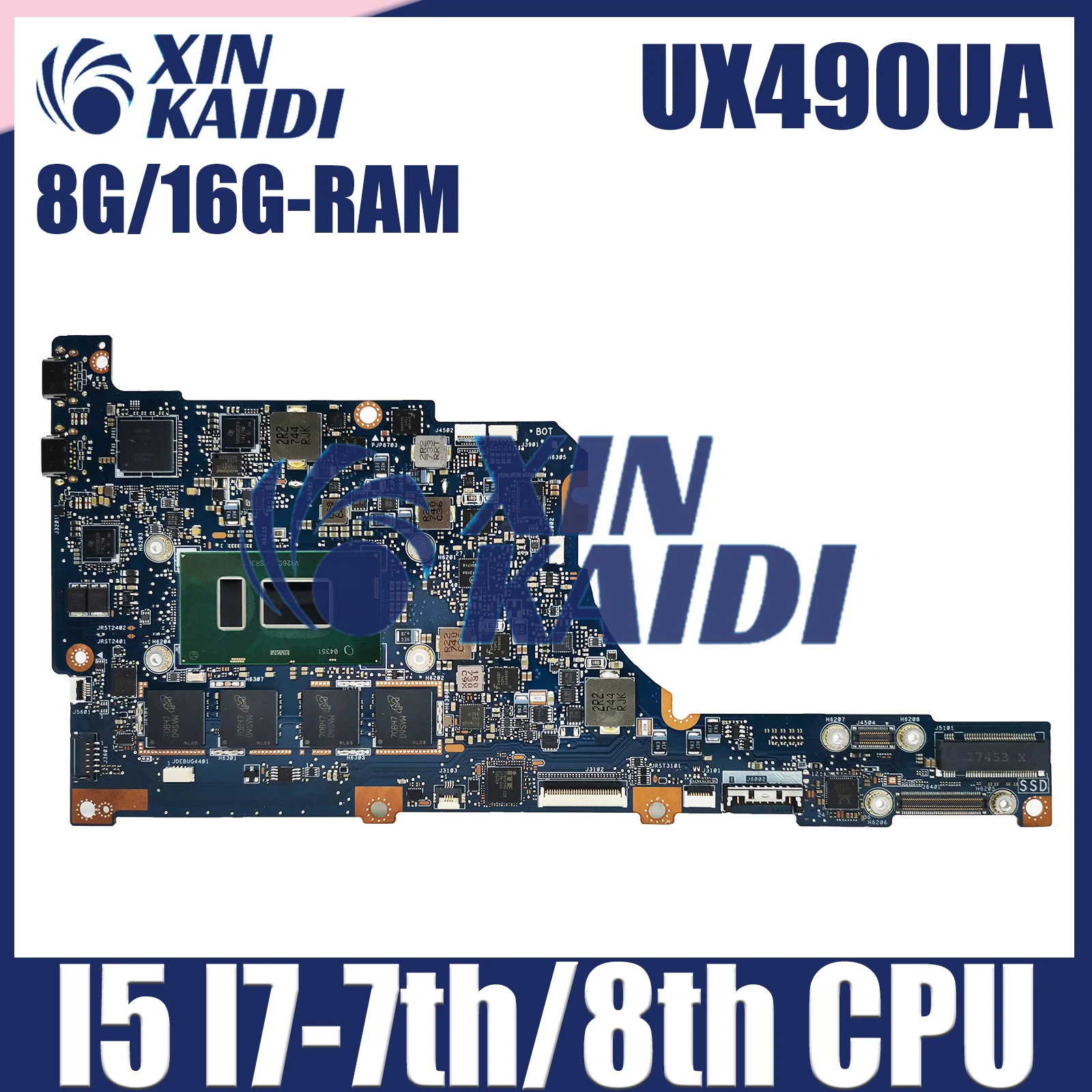 

UX490U Mainboard For ASUS Zenbook UX490UAK UX490 UX490UA UX490UAR UX3490UA Laptop Motherboard CPU I5 I7-7th/8th Gen 8G/16G-RAM