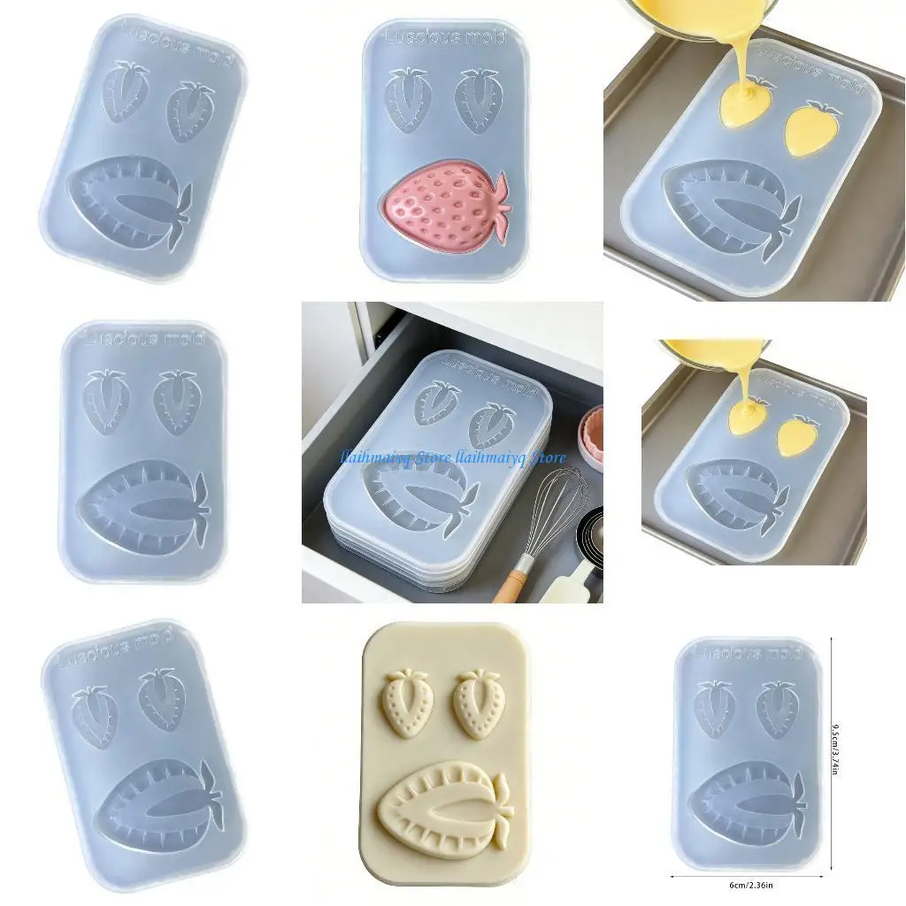 

573B гладкая текстура силиконовая форма для ломтиков клубники быстросъемная форма для детских дней рождения и рукоделия своими