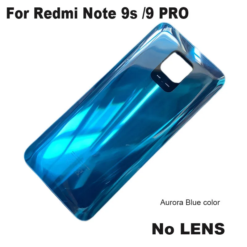 For Xiaomi Redmi Note 9S Battery Cover Back Rear Housing Glass Door Panel Glass Case With Camera Lens Replacement