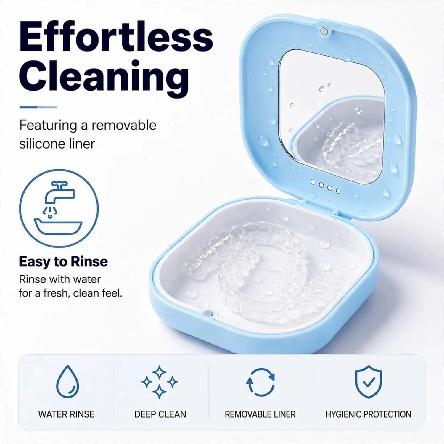 Braces Case Dental Retainer Box Case Magnetic Aligner Mouth Guard Container Easy Cleaning For Teeth Travel False Denture Boxes