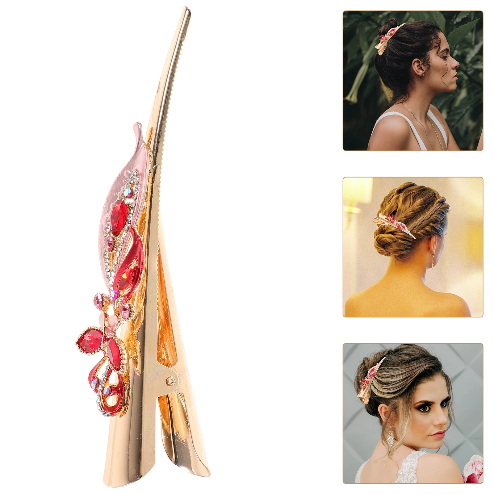 

Rhinestone Clips Vintage Metal Decorative Hair Clip For Women Girls Wedding Party Festival Costume Hair Accessories