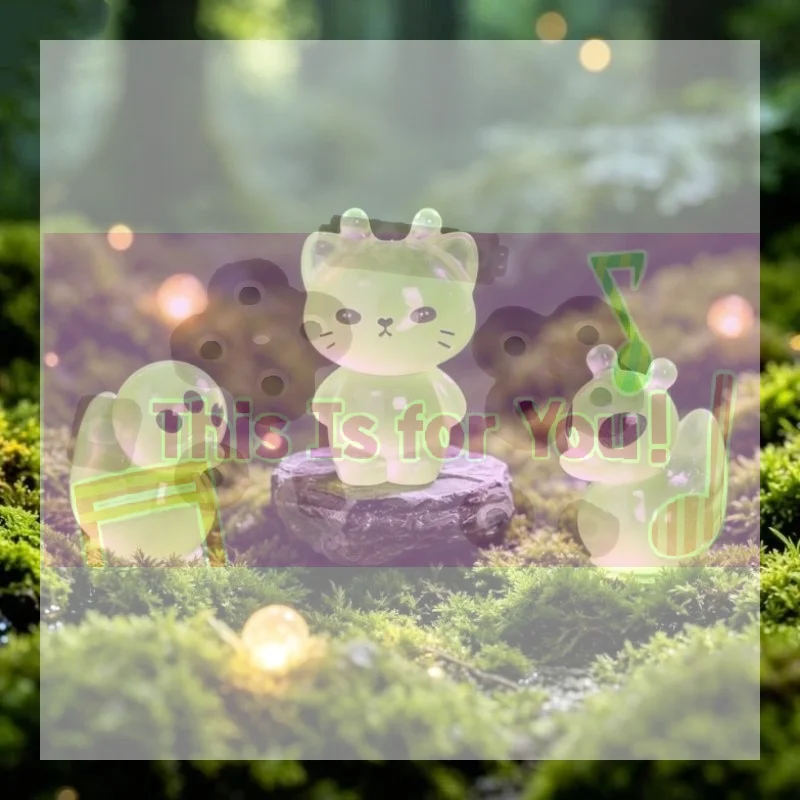 Luminous Mini Resin Cat Duck Figurines 10pcs Glow In The Dark for Micro Landscape Patio Yard Small Decor