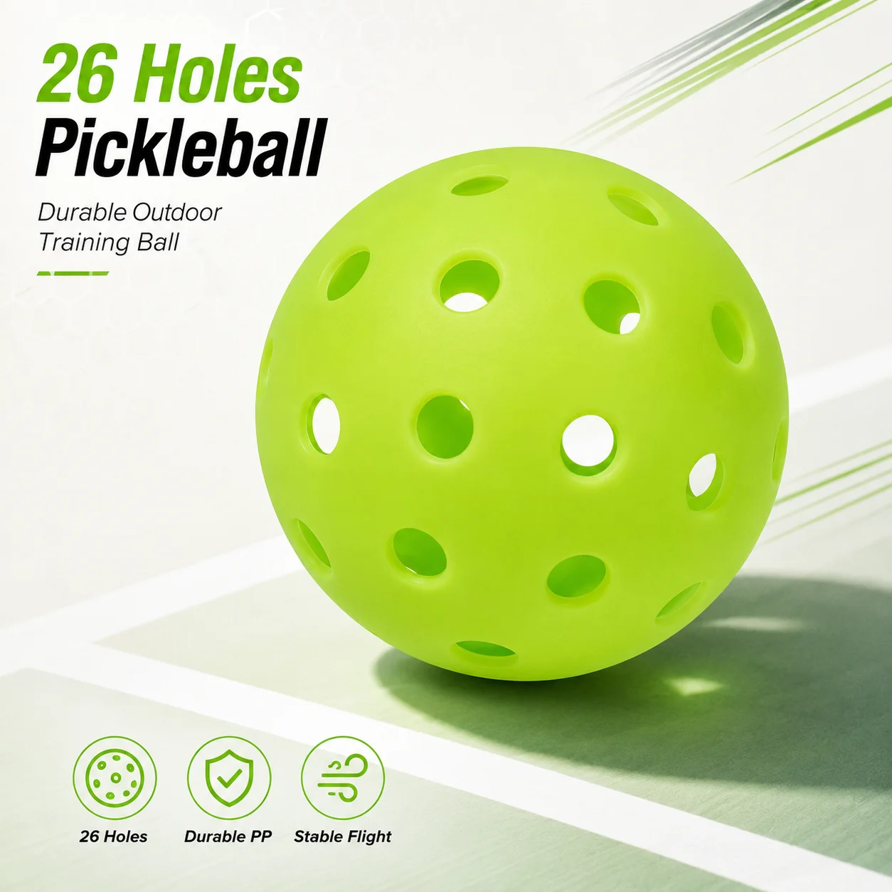 

Indoor Outdoor Pickleball Balls 3 6 9 Pcs Set 26 Holes Durable Training Balls 72mm Practice Sports Pickle Ball Game Equipment