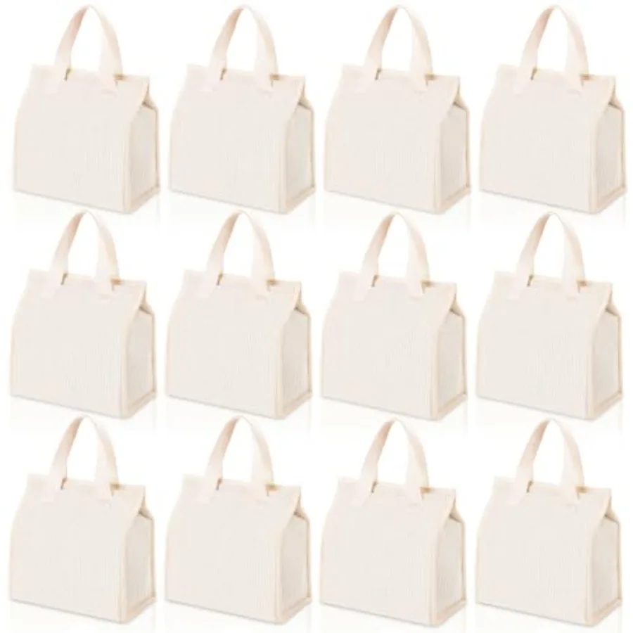 12 Pack Lunch Bags Bulk Insulated Lunch Bag for Women Men Waterproof Reusable Portable Leakproof Tote Large Lunch Box for Offic