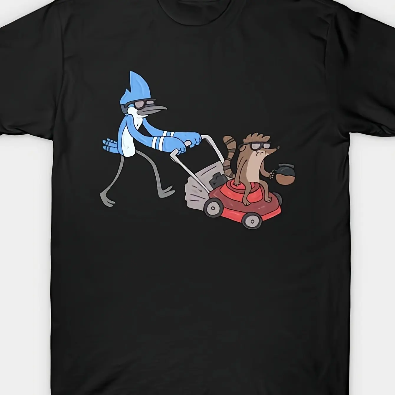 تي شيرت كاجوال بأكمام قصيرة للرجال مع رسومات جزازة القهوة العادية - تي شيرت مريح عالي الجودة برقبة دائرية