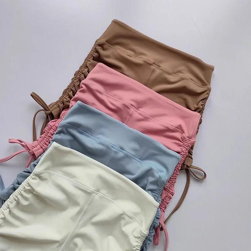 ฤดูร้อนกางเกงขาสั้นโยคะผู้หญิงกางเกงขาสั้นกีฬาระบายอากาศได้ดีขอบเชือกรูดเอวสูงวิ่งขี่จักรยานกางเกงขาสั้นออกกำลังกายกางเกงขาสั้น