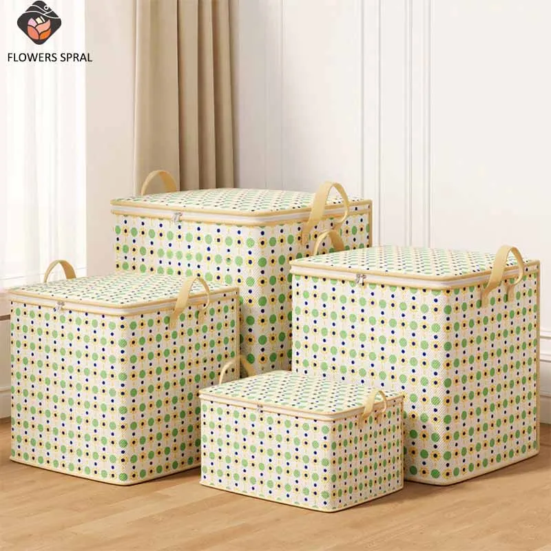 1PC Thickened Small Flower Dot Storage Bag, Suitable For Home/Travel/Blanket Storage, With Large Capacity And Easy Packaging