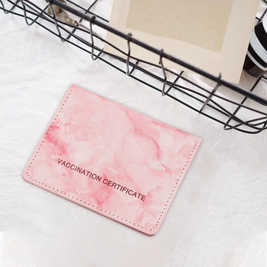 3pcs Vaccination Card Protector Waterproof Leather Card Sleeve Multicolor