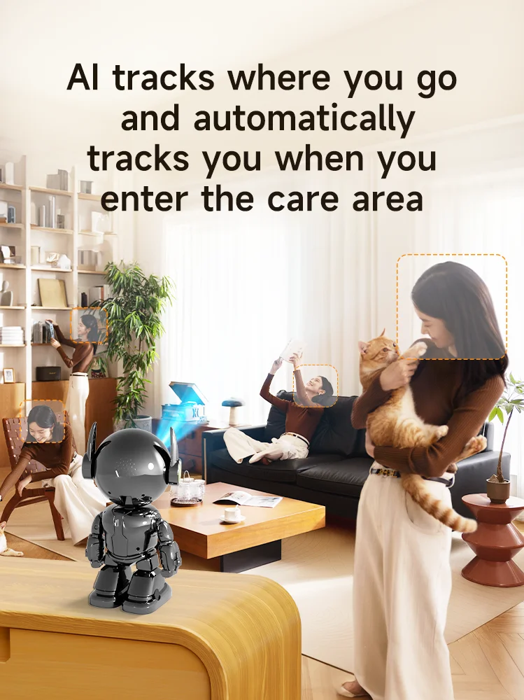 5MP Camera IP Camera Wireless Home Security Robot Camera Two-way Audio Surveillance Invisible Lens Wifi Night Vision Pet Robot