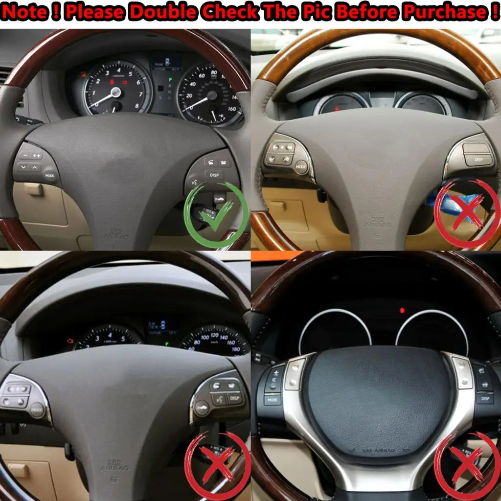 2X Car Parts Steering Wheel Volume Control Switch Button Cover For Lexus ES350 2006 2007 2008 2009 2010 2011 2012 84250-33190-C0