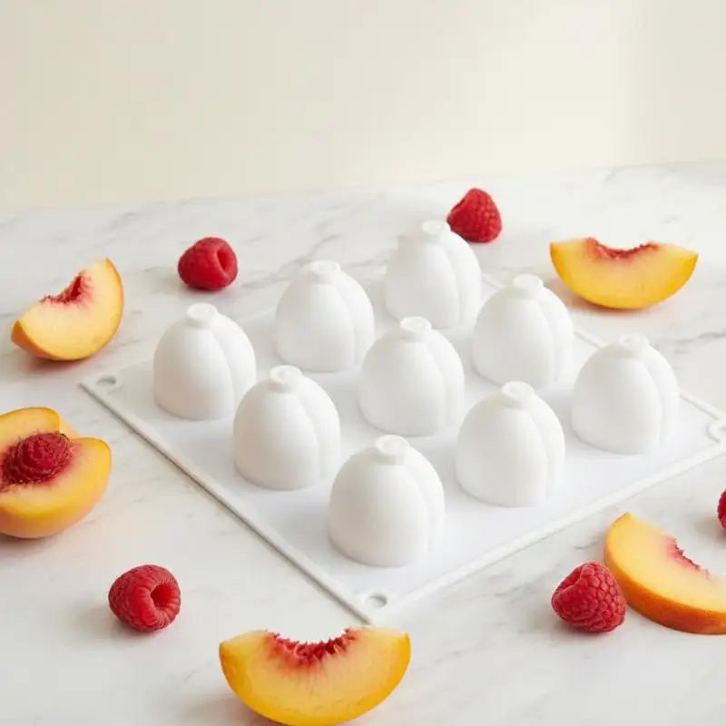 SUSU 1PC Molde de Silicona para Mousse de Frutas, Melocotón y Almendras, Molde para Decoración de Pasteles, Molde de Chocolate Reutilizable, Herramienta para Hacer Postres