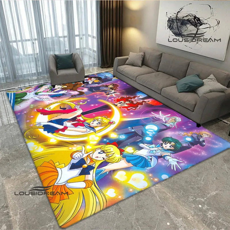 Cartoon S-Sailor-M-Moon Printed carpet living room bedroom carpet non-slip door mat photography props area rug birthday gift