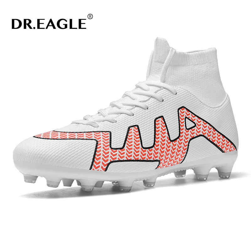 DR.EAGLE Men's Football Shoes Teenagers Firm Ground Training Soccer Boots FG/TF Sole High Quality Original Football Boots Men