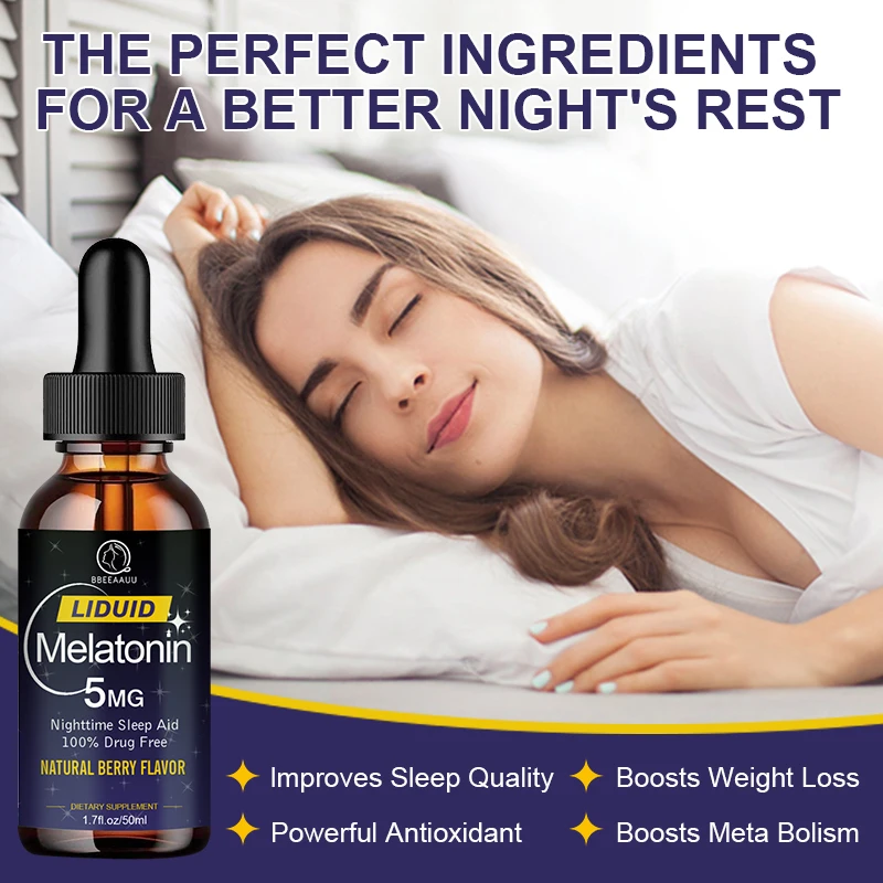 BBEEAAUU Adult Melatonin Sleep Supplements Help Sleep Improve Sleep Quality Sleep Better Reduce Insomnia Time