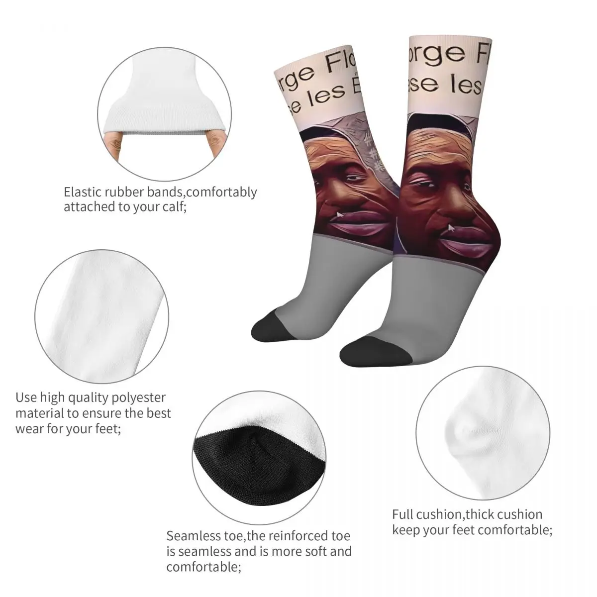 George Floyd Socks Autumn Stockings Casual Men Warm Soft Socks Design Climbing Non Slip Socks