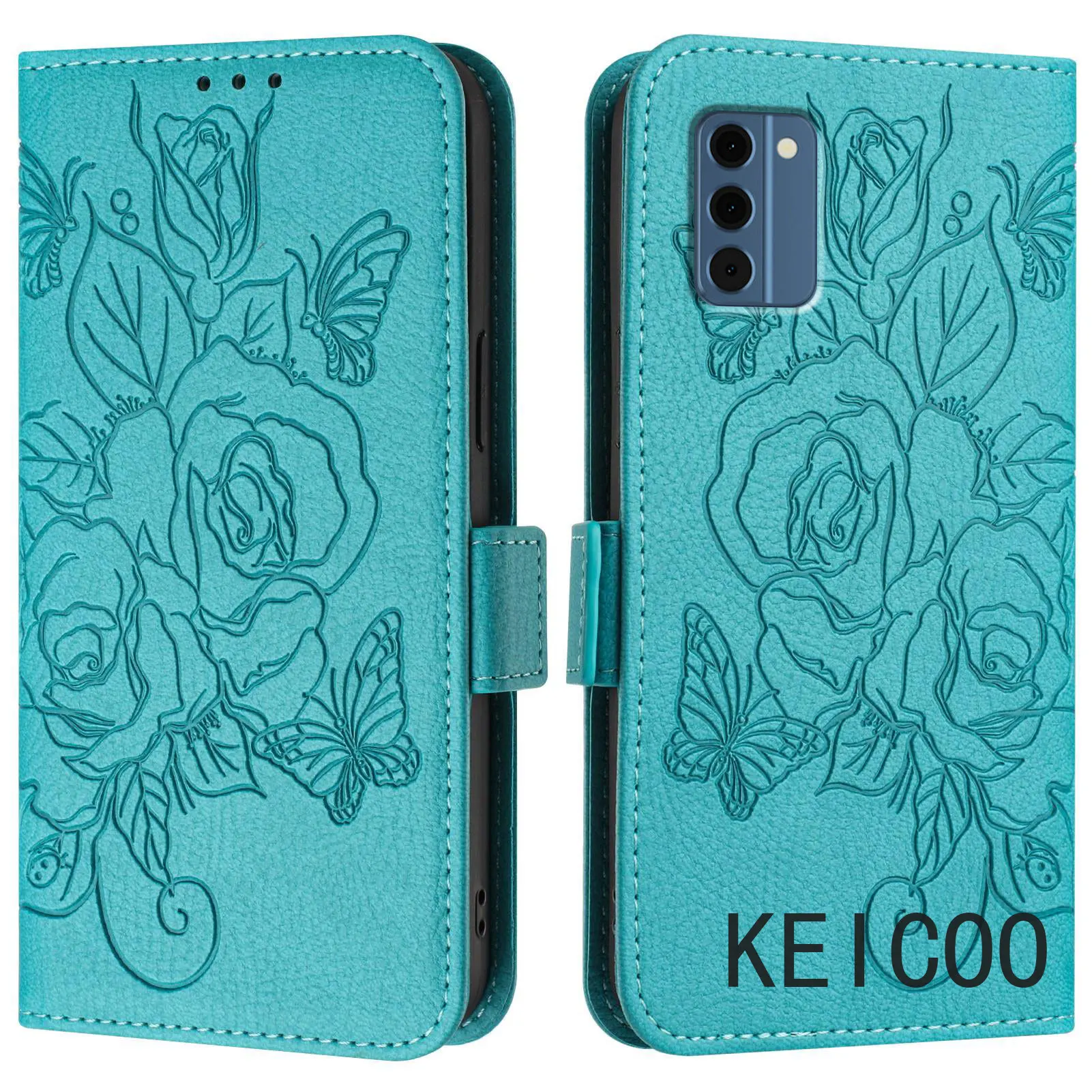 Multifunction Shell for Nokia C300 G42 G310 G400 HMD Pulse Pro 5G Pattern Anti-fall Rose Leather Phone Cases Solid Color Covers