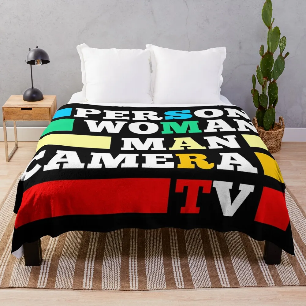 Person Woman Man Camera TV Smart Cognitive Test Throw Blanket Nap Luxury Brand Multi-Purpose Blankets