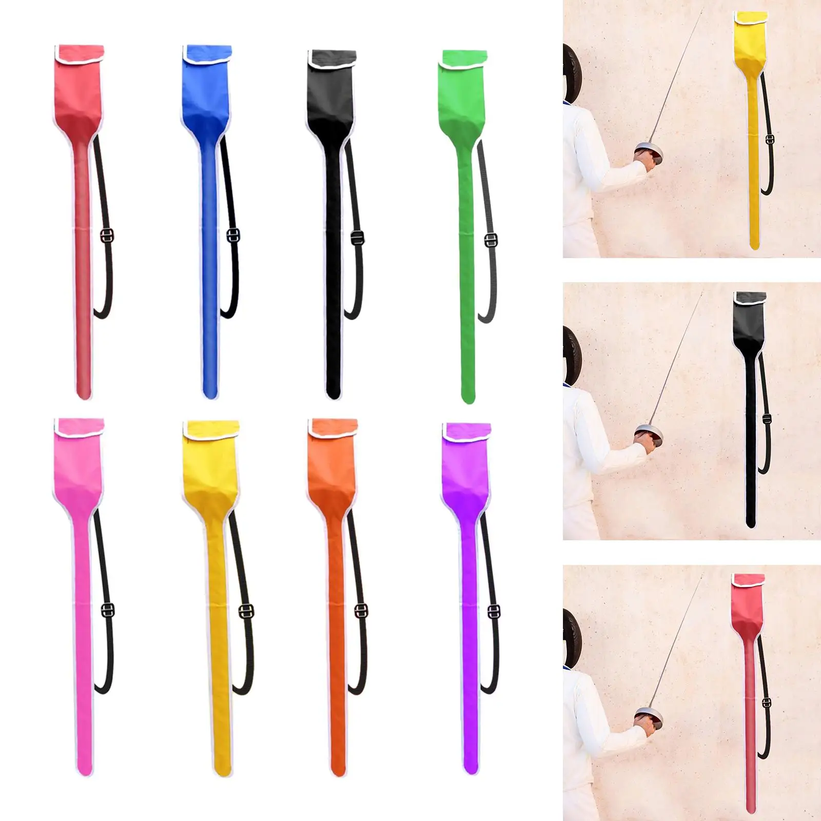 Shoulder Fencing Sword Bag Adjustable Strap Long Carrying Cover for Foil Epee Saber Practice