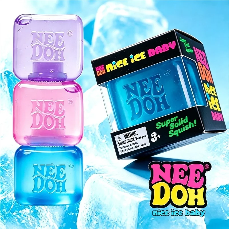 Needoh Ice Square Solid Squish Squeeze Toy Maltose Texture Slow Rebound Anxiety Pressure Release Pocket Decompression Pinch Toy