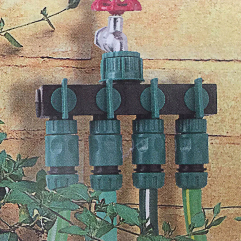 

4-Way Water Splitters Garden Watering Connector Valves Automatic Kit