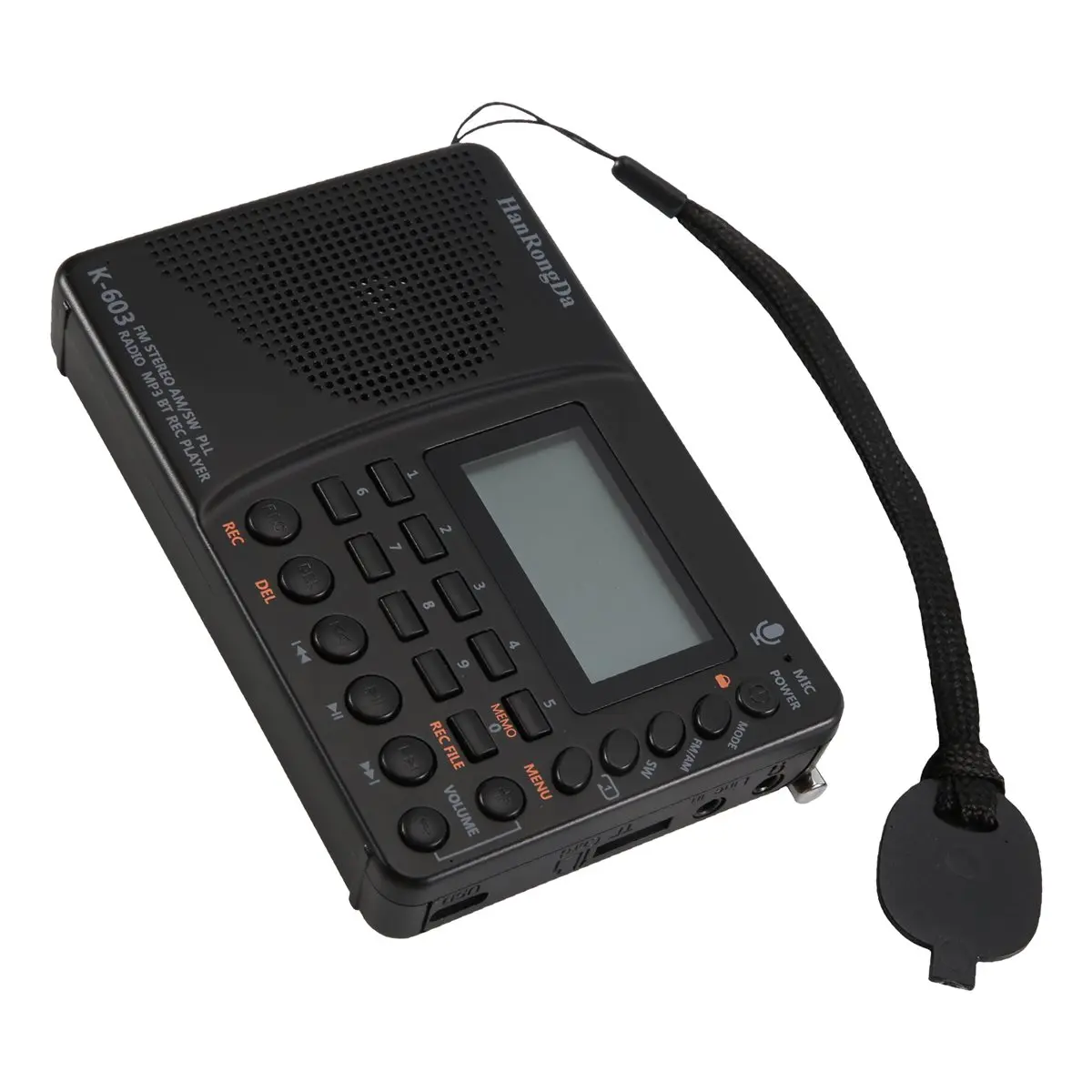 A14M  K-603 Elderly Full-Band Radio Bluetooth Card Recording MP3 Player Portable Radio with Backlit LCD, Sleep Timer