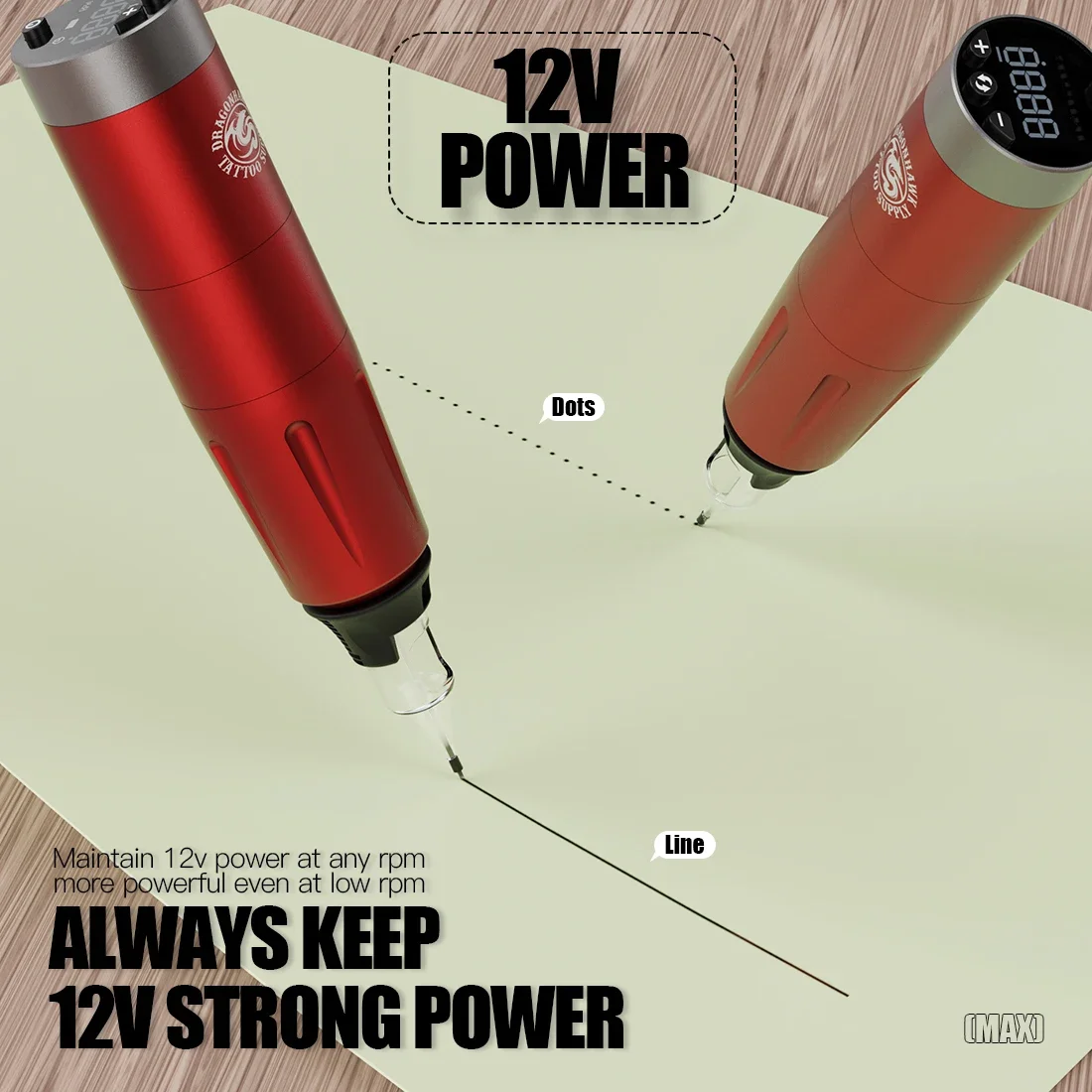 

NEW Dragonhawk X8 High Quality Wireless Tattoo Machine Pen Stroke 4.0mm With 1500mAh Battery