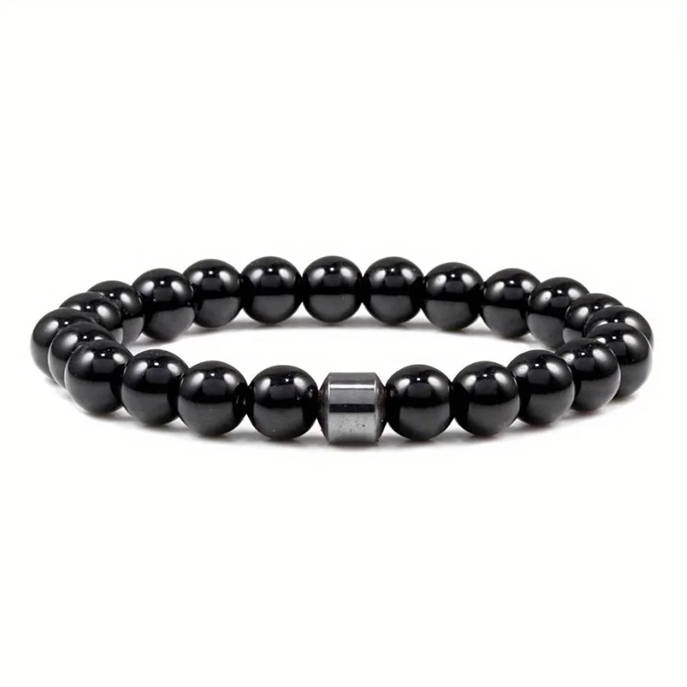 Herrenarmbänder verjüngt Ihren Geist mit einem magnetischen Tigerauge-Lava-Karte, schimmerndem Malachit-Stein-Armband für Männer und Frauen – Detail 4