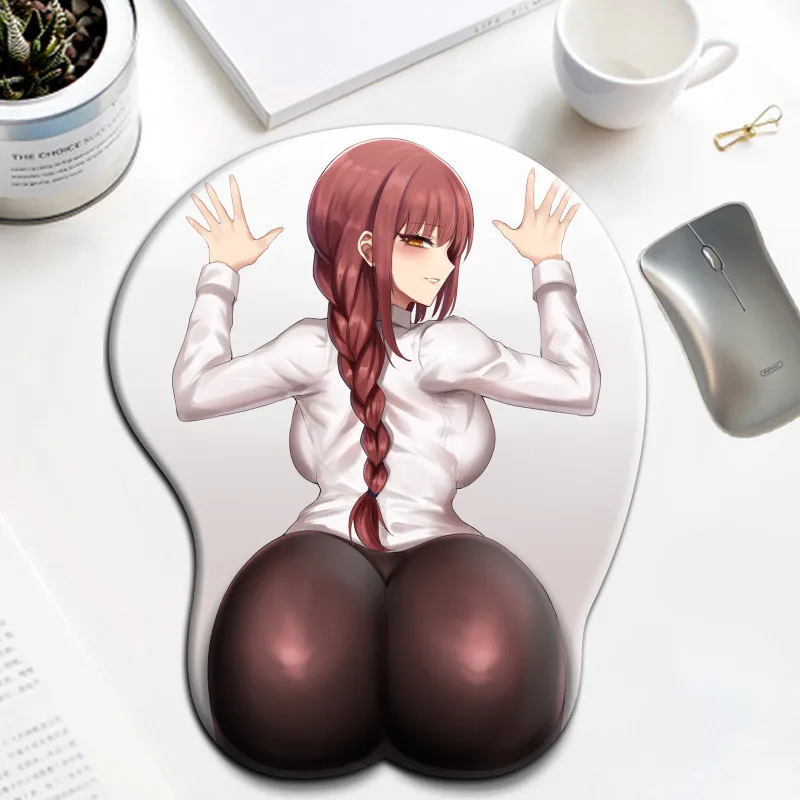 Makima for Chainsaw Man ass 3D Gaming Mousepad Anime Sexy Soft Silicone Butt Mouse Pad