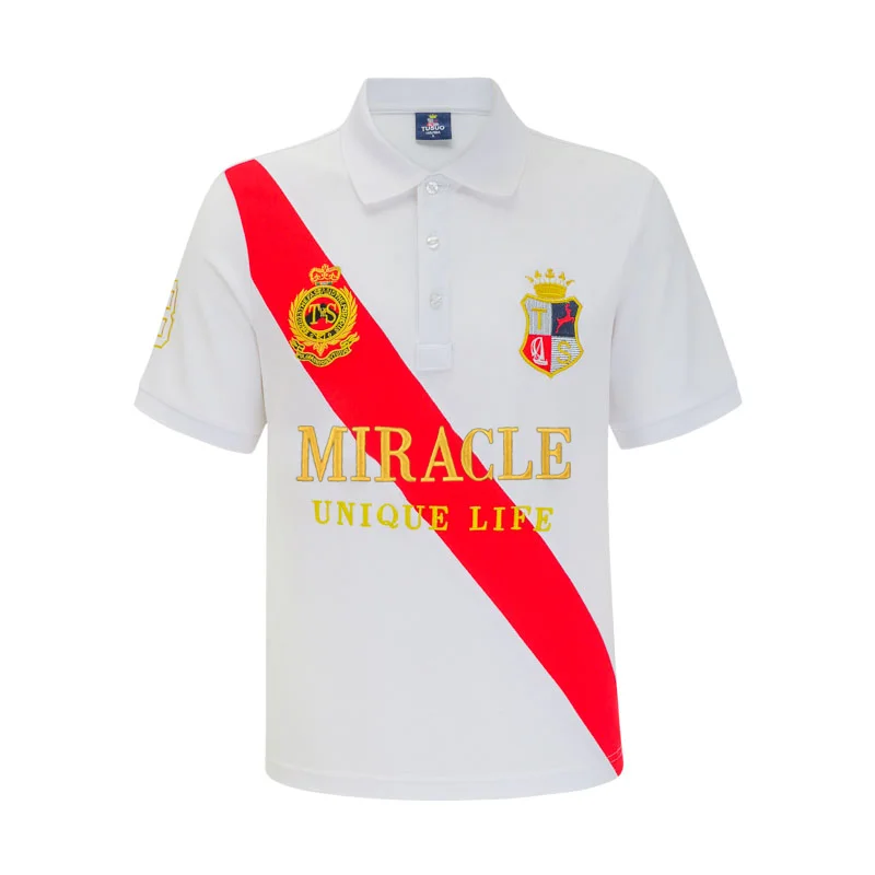

Men's polo shirt MIRACLE embroidery stitching color contrast classic fashion original design polo collar pure cotton breathable