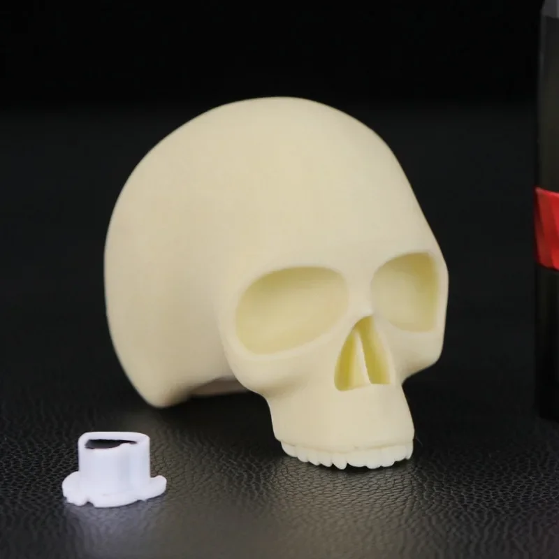 Modelo de práctica de calavera de simulación de tatuaje, cabeza 3D de silicona, bordado en blanco, práctica de cuero, adornos decorativos, colección de arte