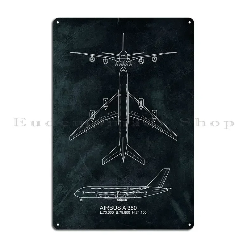 Airbus A 380 Metal Sign Create Wall Cave Cinema Retro Cinema Tin Sign Poster