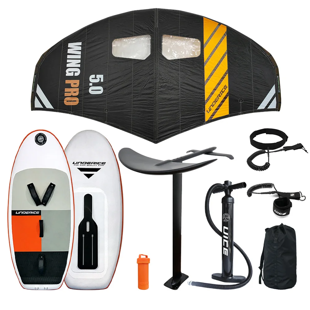 Tabla de hidroala inflable sin alimentación, cometa de Surf, ala de viento inflable de mano, juego de esquí acuático de hidroala de fibra de carbono