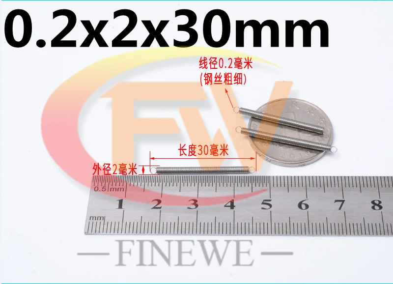 10PCS Mini DIY Mechanical Wire diameter 0.2/0.3/0.4/0.5/0.6mm Samll Spring Steel Tension Spring