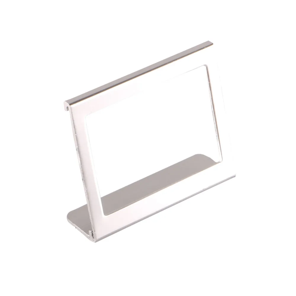 6.5*5.3cm L Shape Aluminum Table Sign Price Tag Label Display Stand Price Paper Card Holder For Supermarket