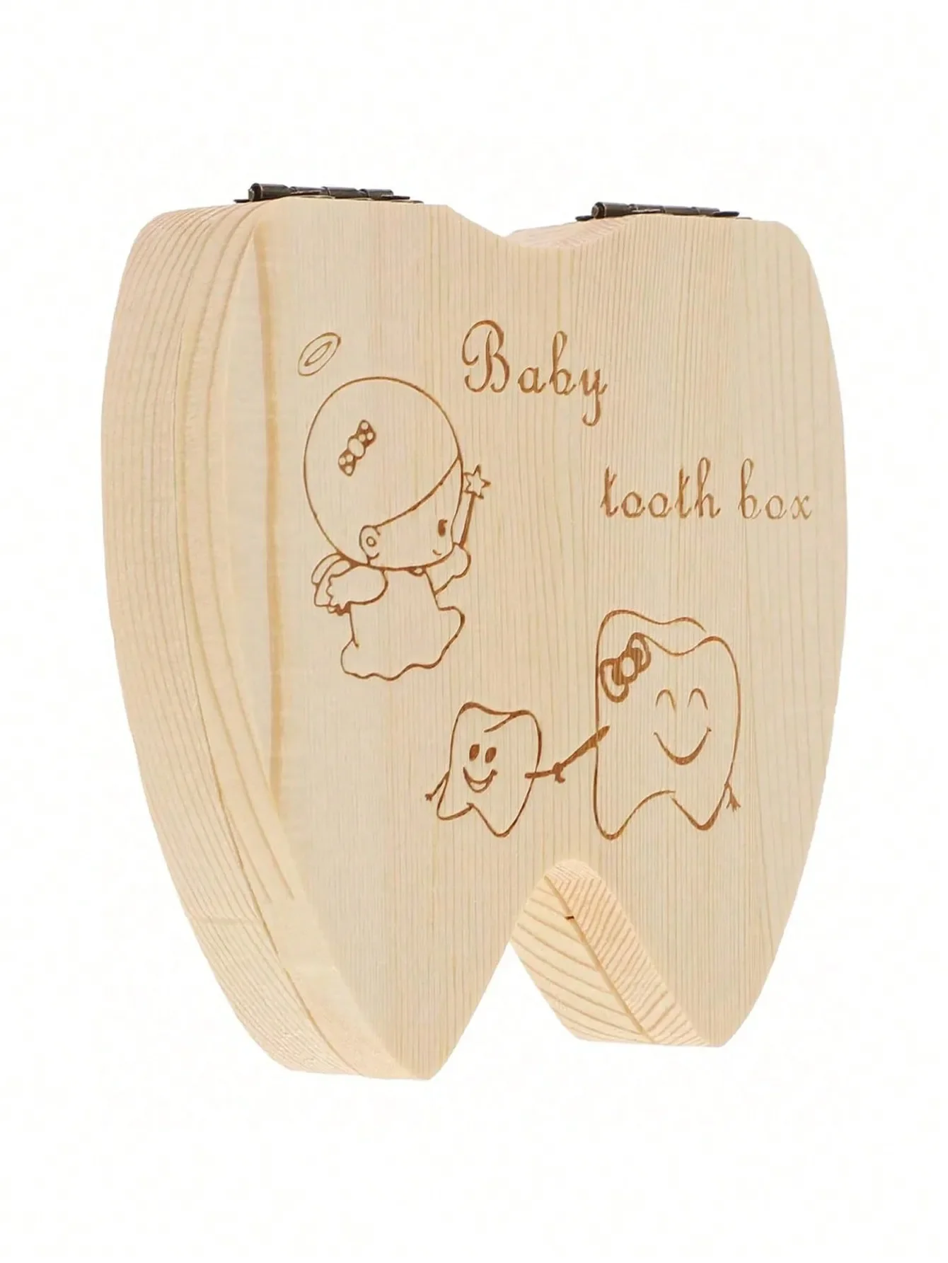 1 piece of wooden baby tooth safe box, wooden baby tooth safe box collection tooth box baby christening gift