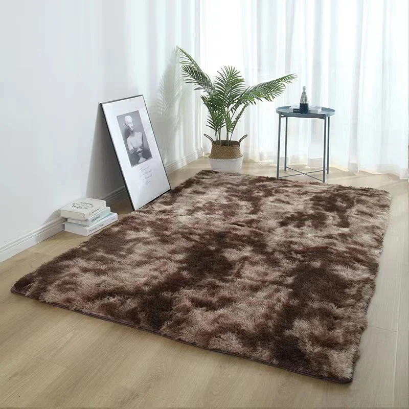 VIKAMA 40X60CM Silk Wool Rug Thickened Bedside Living Room Nursery Soft Home Decor Carpet Washable Dirt Repellent Mat