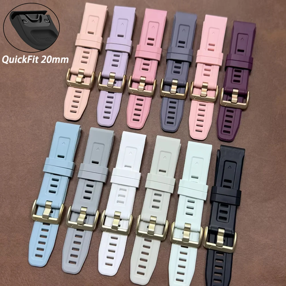 20mm Silicone QuickFit Strap For Garmin Fenix 8 9 Pro 43mm 7S 6S Solar 5S Plus Epix Pro Gen2/S70 42mm Replace WatchBand Bracelet