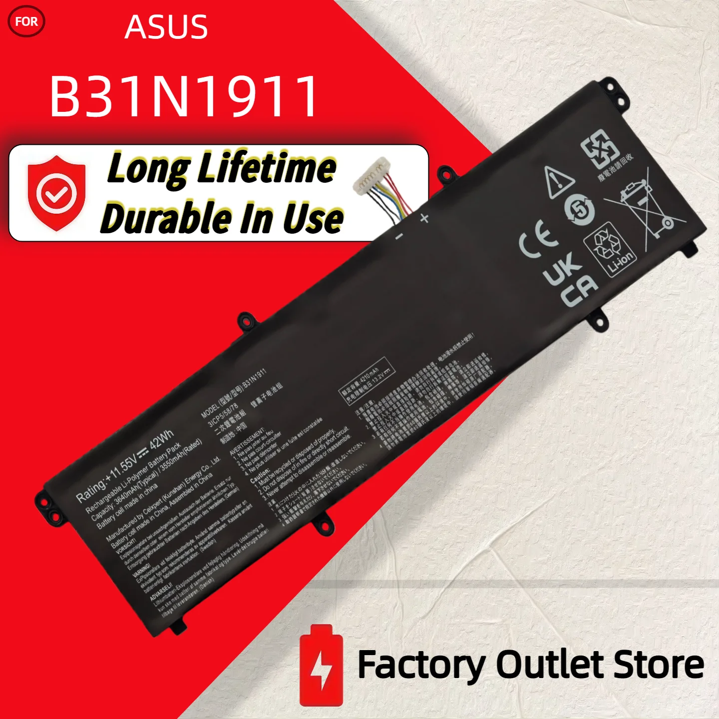 

Wholesale And Retail❗❗❗ B31N1911 Battery For ASUS VivoBook Flip 14 TM420IA TP470EA M413DA M413DA-EK162T M413DA-EK007T X421DA